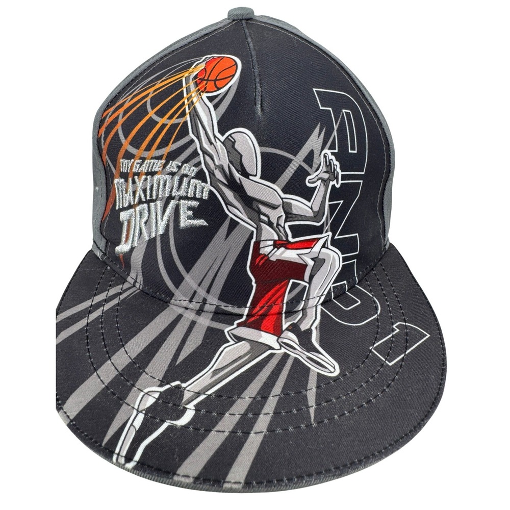 AND1 Maximum Drive Basketball Snapback Hat Mens OS Black Grey Graphic Cap